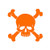 Skull Bone Crossbones - Vinyl Decal Sticker - 4" x 3.75" - Orange