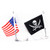 GUAIMI License Plate Mounted Double Flag Holder Double Motorcycle Flags (The American Flag & Jolly Roger Flag)