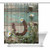 InterestPrint Rusty Horseshoe and Daisies on Rustic Old Barn Wood House Decor Shower Curtain for Bathroom, Decorative Bathroom Shower Curtain Set with Rings, 66 x 72 Inches