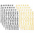 8 Sheets Graduation Heat Transfer Letters and Numbers Glitter Iron-on Alphabet Iron on Transfer Numbers Iron on Letters for Clothes Bags DIY Craft -Gold, Black-