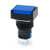 Baomain 16mm Latching Push Button Switch Rectangular Cap LED Lamp Blue Light DC 12V SPDT 5 Pin 5 Pack
