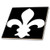 3dRose ct_35248_4 Fleur De Lis White on Black-Ceramic Tile, 12-Inch