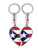 Puerto Rico Flag Heart Keychain "Bandera de Puerto Rico Corazon llavero"