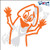 Eyecandy Decals Happy Penis 6" Orange Decal