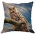 AOYEGO Owl Throw Pillow Case Bird Wildlife Stand Branches Blue Sky Tree Trunk Decorative Pillow Cover 20X20 Inch Cotton Linen Square Cushion for Sofa Bedroom