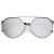 zeroUV - Oversize Geometric Metal Colored Mirror Flat Lens Aviator Sunglasses 60mm -Silver/Silver Mirror-