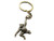 Ancient Bronze Monkey Keychain - Barrel of Monkeys - Chimpanzee Keyring