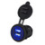 Coohole 5V 4.2A Dual USB Charger Socket Adapter Power Outlet for 12V 24V Motorcycle Car -Blue-