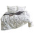 Fire Kirin King Duvet Cover Set with Zipper Closure 3Pcs (1 Duvet Cover + 2 Pillowcases) Black Lines of Leaves Floral Pattern 3 Piece Whtie Bedding Cover Set