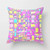 SPXUBZ Wild Pink and Yellow Pastel Cubes Pillow Cover Home Decor Nice Gift Square Indoor Pillowcase Size- 22x22 Inch-Two Sides-