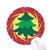 Pine Tree Green Gradient Wheel Mouse Pad Round Red Rubber
