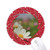 White Cosmos Wheel Mouse Pad Round Red Rubber