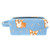 Corgi Blue Bones Portable Flocking Cloth Cosmetic bag Makeup Bag Zipper Pouch Travel Cosmetic Organizer for Women and Girls