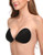 Wingslove Adhesive Bra Reusable Strapless Self Silicone Push-up Invisible Sticky Backless Bra-Black,A Cup-