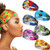 6 Pieces African Headband with Buttons Stretchy Boho Print Headband Yoga Sports Workout Hairband Elastic Twisted Knot Turban Head Wrap for Women Girls Hair Accessories -Chic Pattern-