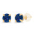 14K Yellow Gold Plated 925 Sterling Silver 3mm Round Created Blue Sapphire Genuine September Birthstone Stud Earrings For Women