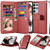 Njjex Wallet Case for Samsung Galaxy S21 5G, For Galaxy S21 Case, -9 Card Slots- PU Leather ID Credit Holder Folio Flip -Detachable- Kickstand Magnetic Phone Cover  and  Lanyard for Samsung S21 -Wine Red-