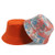 Women Bucket Hats Summer Travel Beach Sun Hat Packable Outdoor Cap Unisex Print Reversible Double-Side-Wear Cap Orange Tie Dye