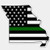 PoteLove Thin Green Line Flag Missouri Sticker for Envelope Laptop Fridge Guitar Car Motorcycle Helmet Luggage Cases Decor