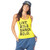 Zumba Fitness Soft Graphic Print Dance Workout Active Racerback Tops for Women, Mell-Oh Yellow, XS
