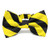 TieMart Striped Bow Tie -Yellow and Black-