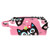 Cute Cat Pink Pattern Portable Flocking Cloth Cosmetic bag Makeup Bag Zipper Pouch Travel Cosmetic Organizer for Women and Girls