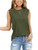 Yuccalley Women's Summer Tank Tops Sleeveless Round Neck Shirts Basic Tees -Army Green,Large-