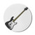 Ambesonne Guitar Mouse Pad for Computers, Bass 4 String Rhythm Music Rock and Roll Element Detailed Illustration, Round Non-Slip Thick Rubber Modern Gaming Mousepad, 8" Round, Black White Caramel