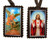 Religious Art Sacred Heart Jesus Christ with Archangel Saint St Michael Brown Cloth 21 Inch Scapular Necklace