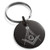 Tioneer Black Stainless Steel Freemasons Masonic Floral Compass Symbol Small Medallion Circle Charm Keychain Keyring