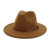 Lisianthus Women's Wide Brim Felt Fedora Retro Panama Hat with Square Buckle Khaki