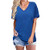 BESFLY Womens T Shirts Basic V Neck Tee Loose Fitting Casual Short Sleeve Tops Blue L