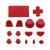 Full Buttons L1 R1 L2 R2 Trigger Buttons Mod Kits Set with 2 Springs Set for Playstation 4 PS4 Controller DualShock 4 -Red-