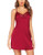 Avidlove Women Lingerie Satin Lace Chemise Nightgown Sexy Sleepwear Full Slips -Wine Red,L-