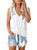 Aleumdr Women's Summer Sleeveless V Neck Button Down Shirts Crochet Hollow Out Casual Blouses Tops White XX-Large 18 20