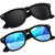 SUNIER Polarized Sunglasses for Men and Women Eyewear,Blue Mirrored UV400 Lens Retro Classic Square Shades 2 Pack,SR003