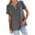 Summer Blouses for Women Plus Size V Neck Button Up Shirts Short Sleeve Loose Fit T Shirt Tops Tunics Black
