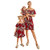 PopReal Mommy and Me Dresses Floral Printed Chiffon Bowknot Ruffles Short Sleeve Beach Mom Daughter Matching Outfits Red