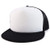 Armycrew Oversized XXL 5 Panel Flat Bill Foam Trucker Mesh Back Baseball Cap - White Black - 2XL