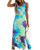 Womens Tie Dye Sleeveless Maxi Dress, Casual V Neck Split Summer Long Dress Tank Beach Dresses -Blue, XL-