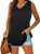 Yanekop Womens V Neck Basic Tank Top Casual Loose Sleeveless Tunic Summer Flowy Shirt-Black,2XL-