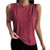 Veatzaer Womens Crew Neck Sleeveless Tank Tops Workout Solid T Shirts Casual Tops Wine Red