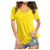 Womens T-Shirt Casual V Neck Short Sleeve Criss Cross Tops Summer Loose Blouses T Shirt Tees Yellow