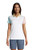 Lands' End Womens Short Sleeve Supima Polo White Colorblock Petite Medium