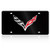 Corvette Crossed Flags License Plate/Tags - Black Stainless Steel : C7 Stingray