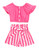 Toddler Kids Baby Girl Clothes Outfit Set Ruffle Sleeve Solid Color Tops Striped Shorts Summer Clothes for Little Girl -Rose red-Ruffle, 3T/4T-