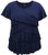 LEEBE Women's Plus Size Crew Neck Ruffle Top -1X-5X- -2X, Navy-