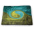 DayDayFun Spires Cute Pet Mat Zen Spiral Psychedelic Design Figure with Sunny Side Design Recycle Pet Mats Khaki Teal Size 18"x12"