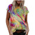 Summer Women Crewneck Tshirt Tops Casual Loose Fit Tie Dye Tunic Tees Fashion Short Sleeve Comfy Soft Workout Blouse