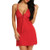 ONHUON Sexy Lingerie for Women,Women Full Slips Sexy Chemise Nightgown V Neck Straight Dress Nightwear Red